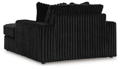 Midnight-Madness 3-Piece Sectional, Chaise and Oversized Accent Ottoman in Onyx