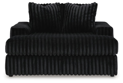 Midnight-Madness 2-Piece Sectional and Oversized Chaise in Onyx