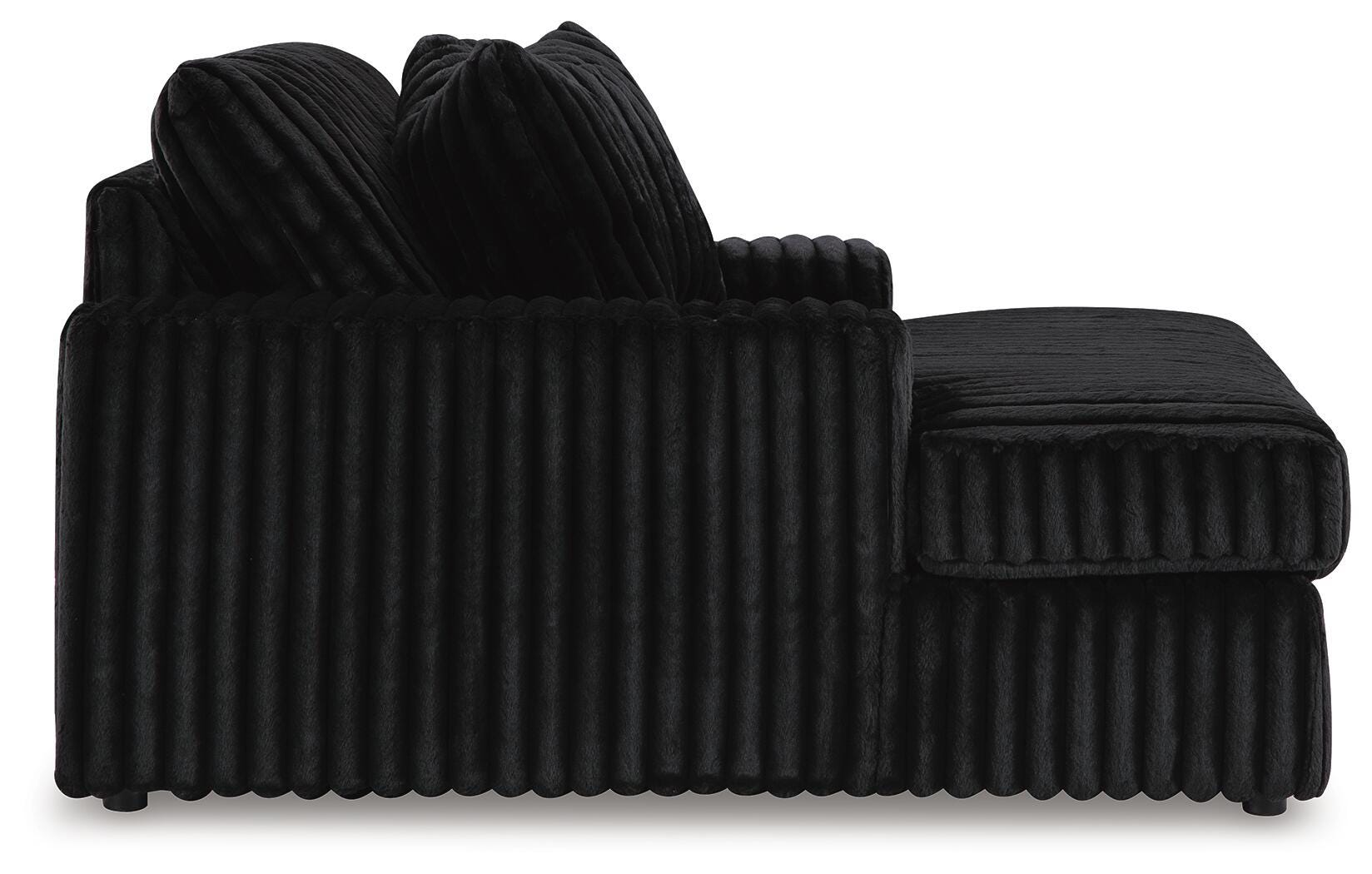 Midnight-Madness Oversized Chaise in Onyx Velvet