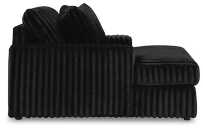 Midnight-Madness 2-Piece Sectional and Oversized Chaise in Onyx