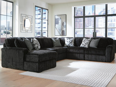 Midnight-Madness 6-Piece LAF Chaise Sectional in Onyx