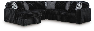 Midnight-Madness 5-Piece LAF Chaise Sectional in Onyx
