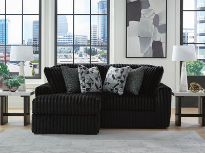 Midnight-Madness 2-Piece LAF Chaise Sectional in Onyx