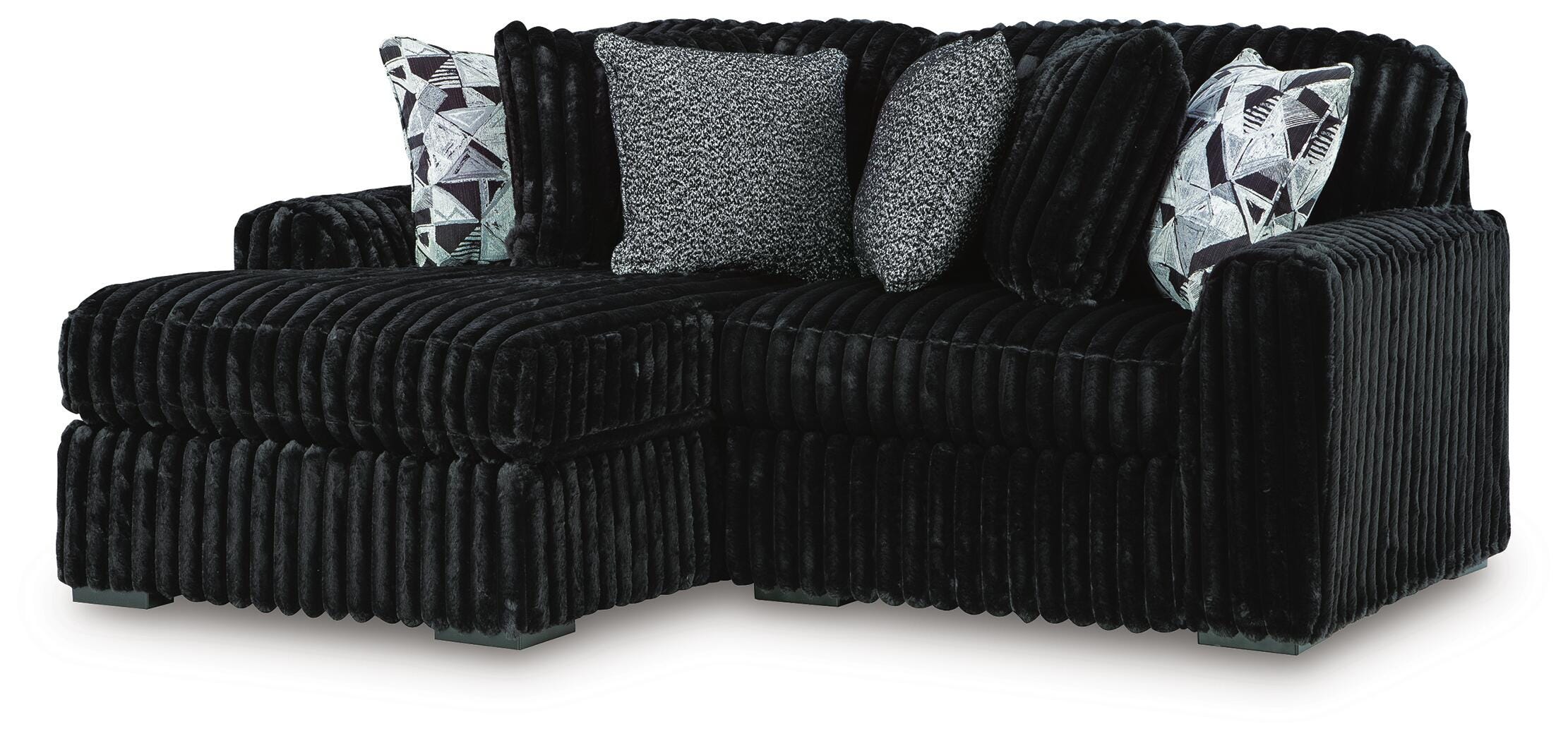 Midnight-Madness 2-Piece LAF Chaise Sectional in Onyx