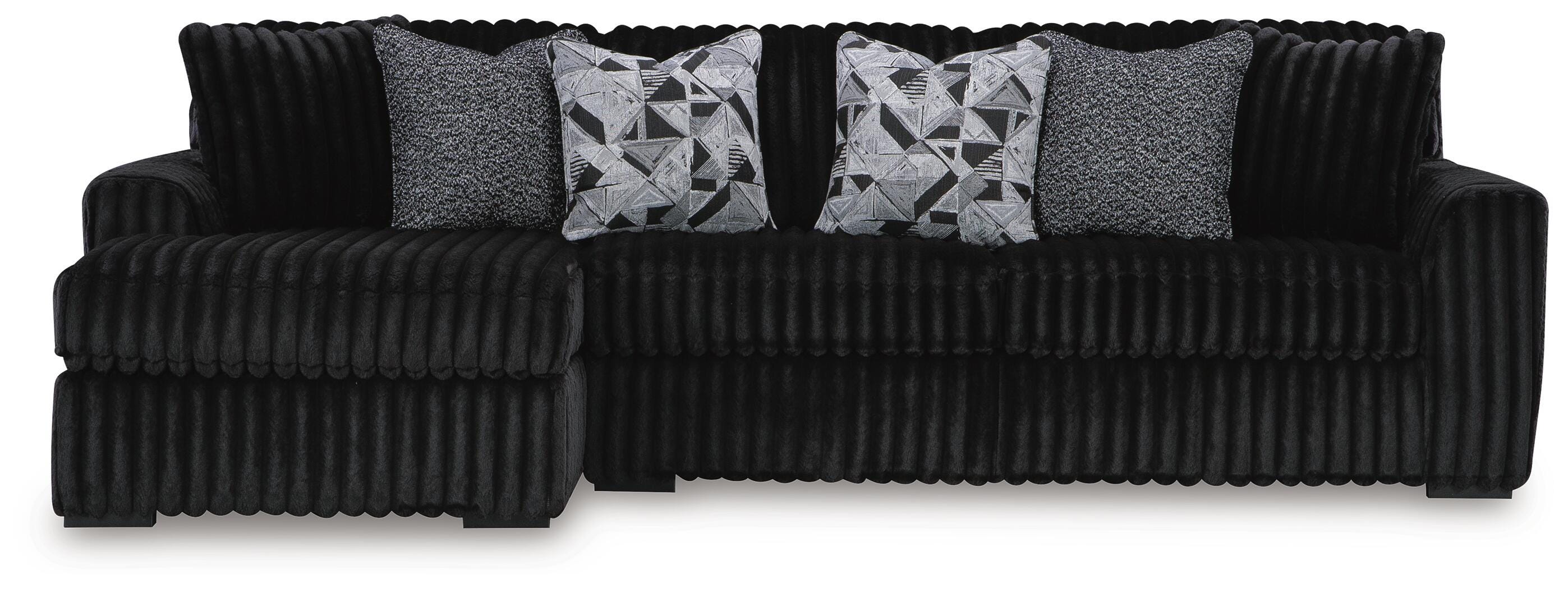 Midnight-Madness 3-Piece LAF Chaise Sectional in Onyx