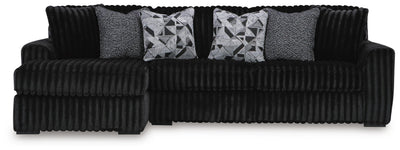 Midnight-Madness 3-Piece LAF Chaise Sectional in Onyx