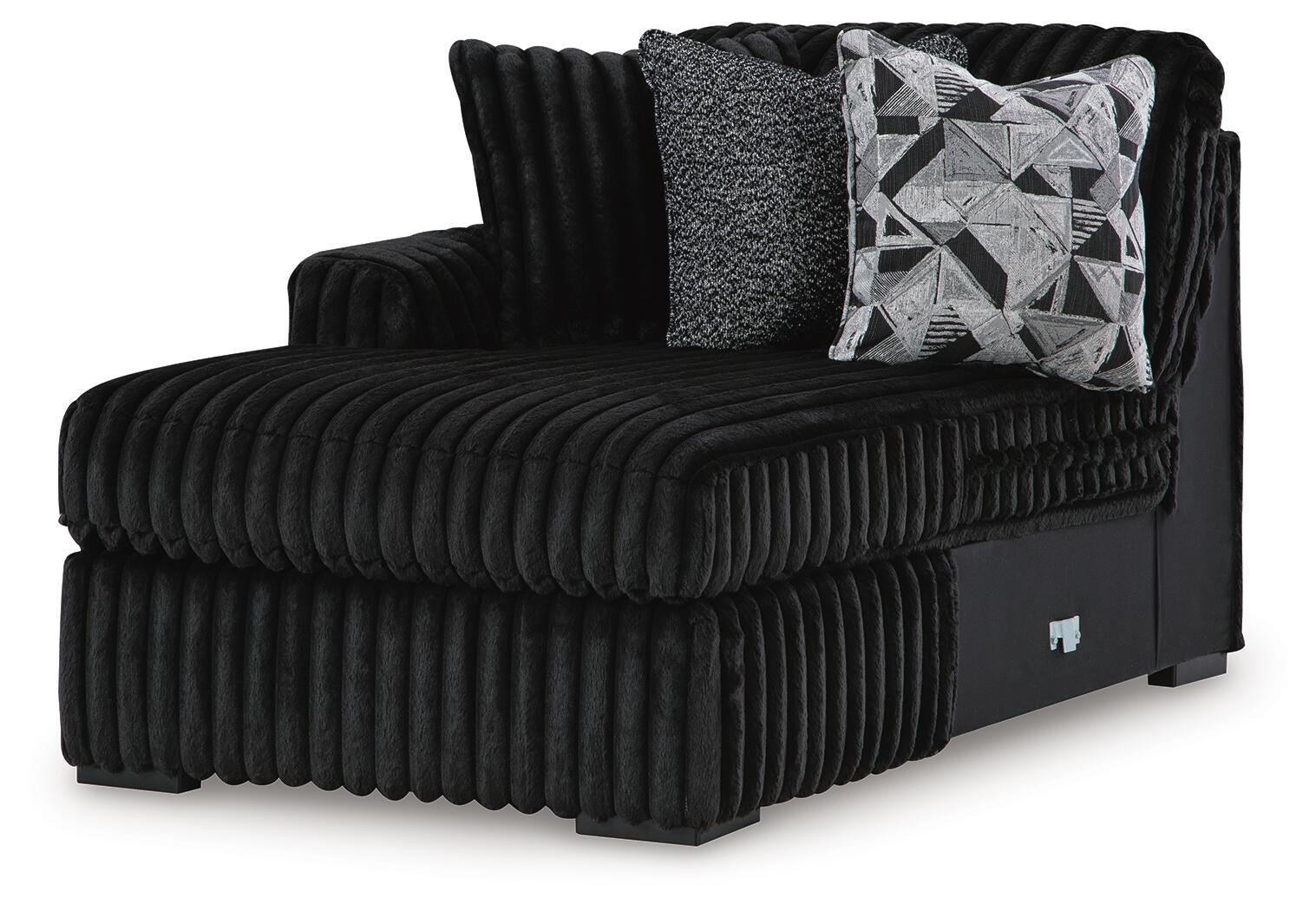 Midnight-Madness 3-Piece Double Chaise Sectional in Onyx Velvet