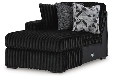 Midnight-Madness 2-Piece LAF Chaise Sectional Sofa in Onyx Velvet