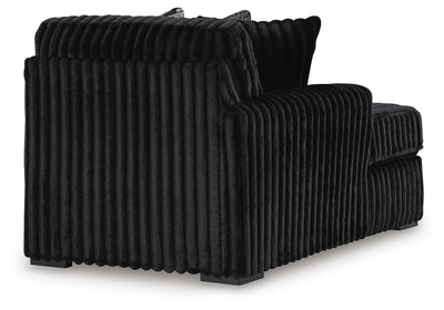 Midnight-Madness 3-Piece Double Chaise Sectional in Onyx Velvet