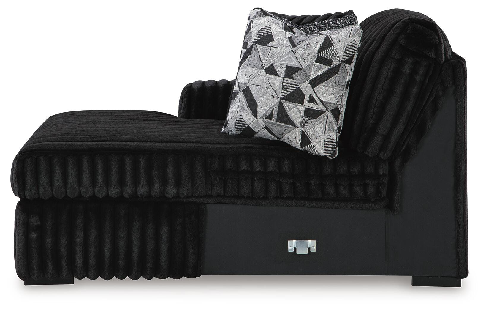 Midnight-Madness 4-Piece Sectional with LAF Chaise  in Onyx Velvet