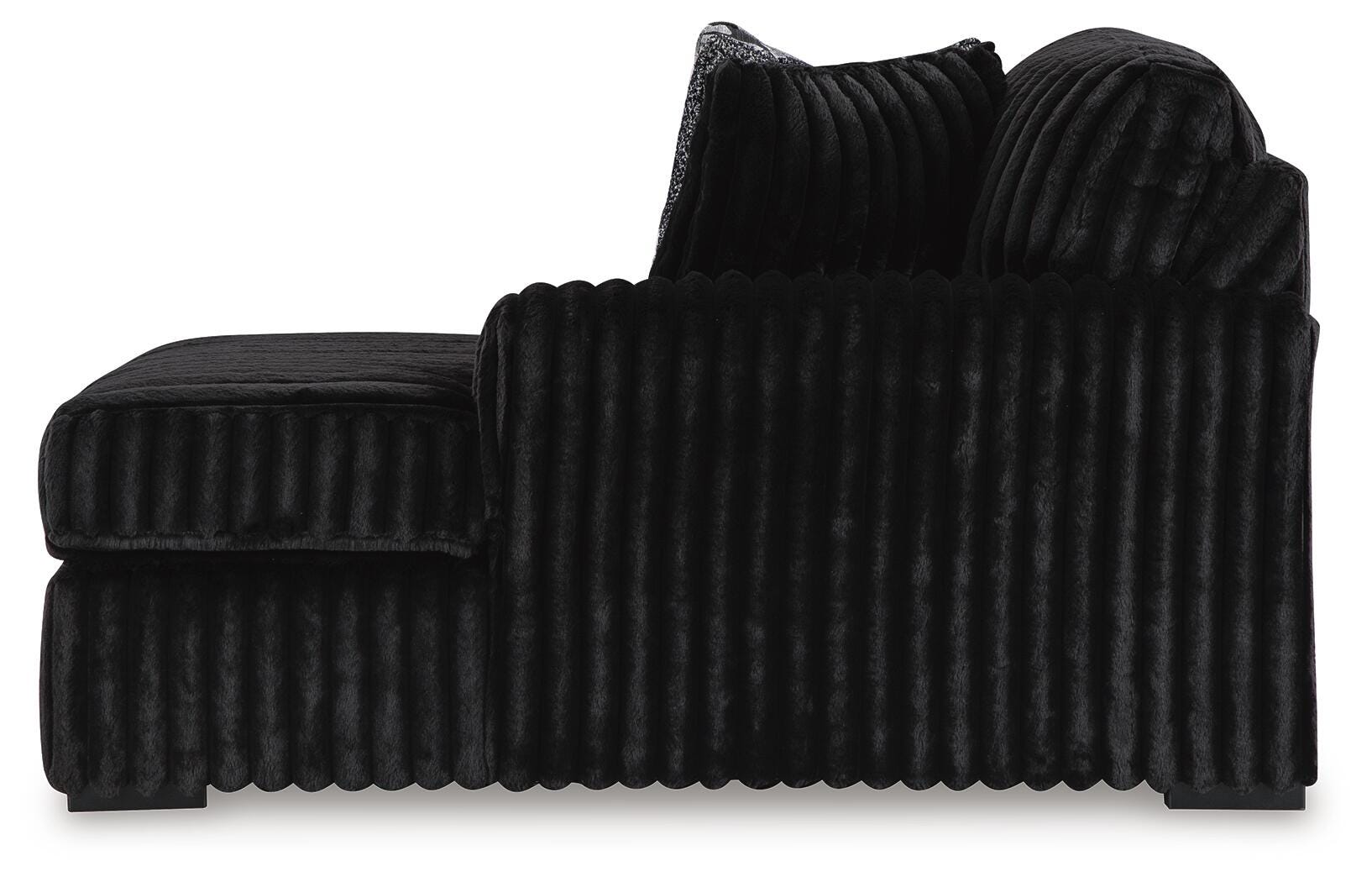 Midnight-Madness 3-Piece Double Chaise Sectional in Onyx Velvet