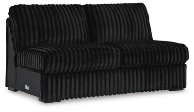 Midnight-Madness 4-Piece Sectional and Oversized Accent Ottoman in Onyx
