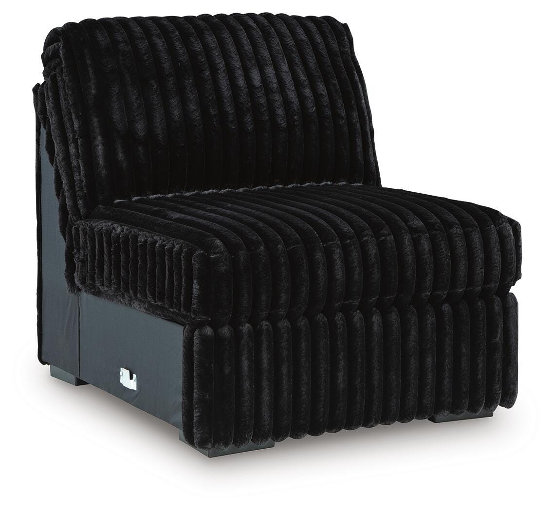 Midnight-Madness 6-Piece LAF Chaise Sectional in Onyx