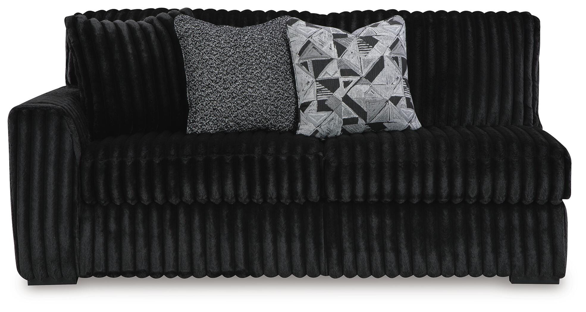 Midnight-Madness 4-Piece RAF Chaise Sectional in Onyx Velvet