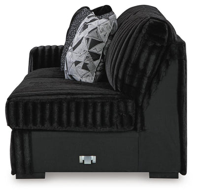Midnight-Madness 4-Piece RAF Chaise Sectional in Onyx Velvet