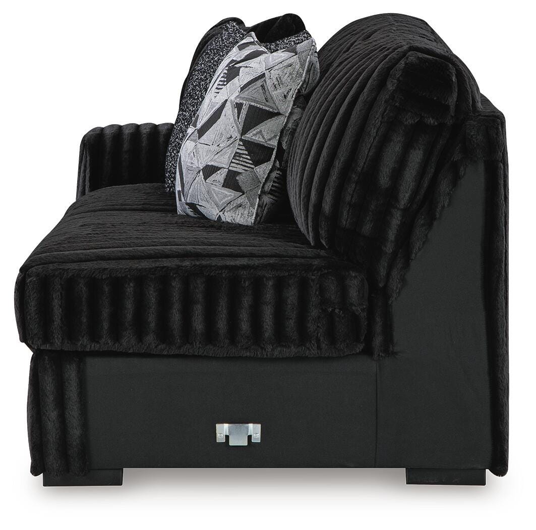 Midnight-Madness 2-Piece Sectional and Oversized Chaise in Onyx
