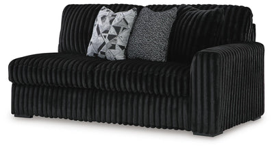 Midnight-Madness 4-Piece Sectional with LAF Chaise  in Onyx Velvet
