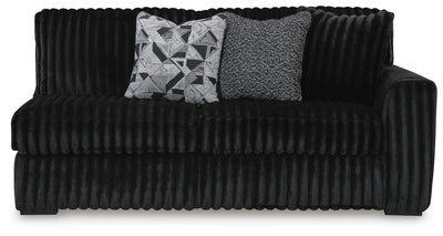 Midnight-Madness 2-Piece LAF Chaise Sectional Sofa in Onyx Velvet