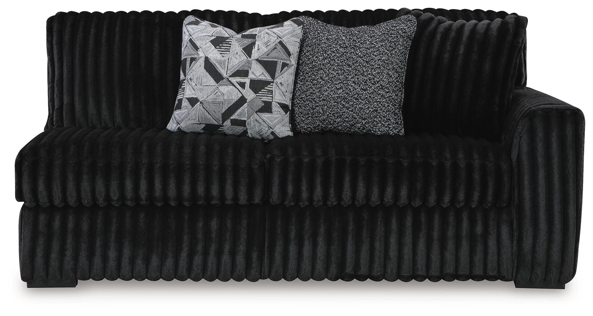 Midnight-Madness 4-Piece Sectional with LAF Chaise  in Onyx Velvet