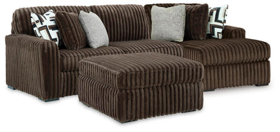 Midnight-Madness 2-Piece Sectional and Ottoman in Chocolate