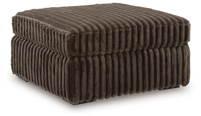 Midnight-Madness Oversized Accent Ottoman in Chocolate Velvet
