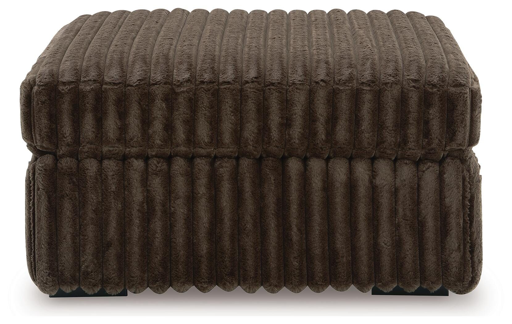 Midnight-Madness Oversized Accent Ottoman in Chocolate Velvet