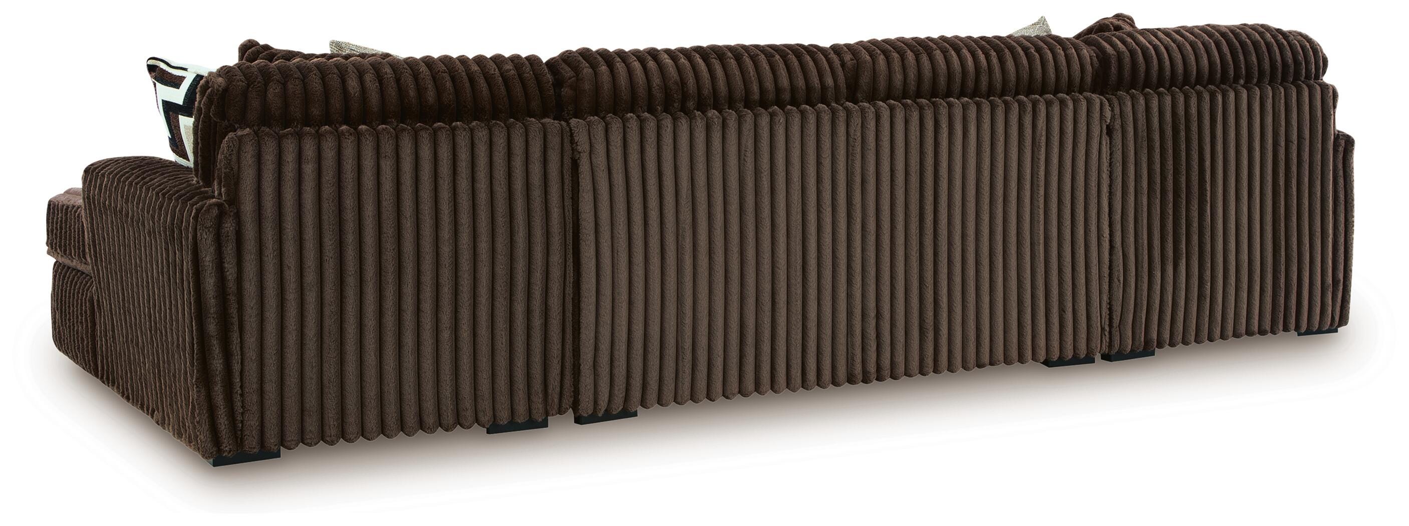 Midnight-Madness 3-Piece Double Chaise Sectional in Chocolate Velvet