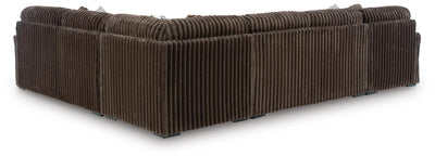 Midnight-Madness 4-Piece Sectional with LAF Chaise in Chocolate Velvet
