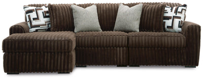 Midnight-Madness 3-Piece LAF Chaise Sectional in Chocolate