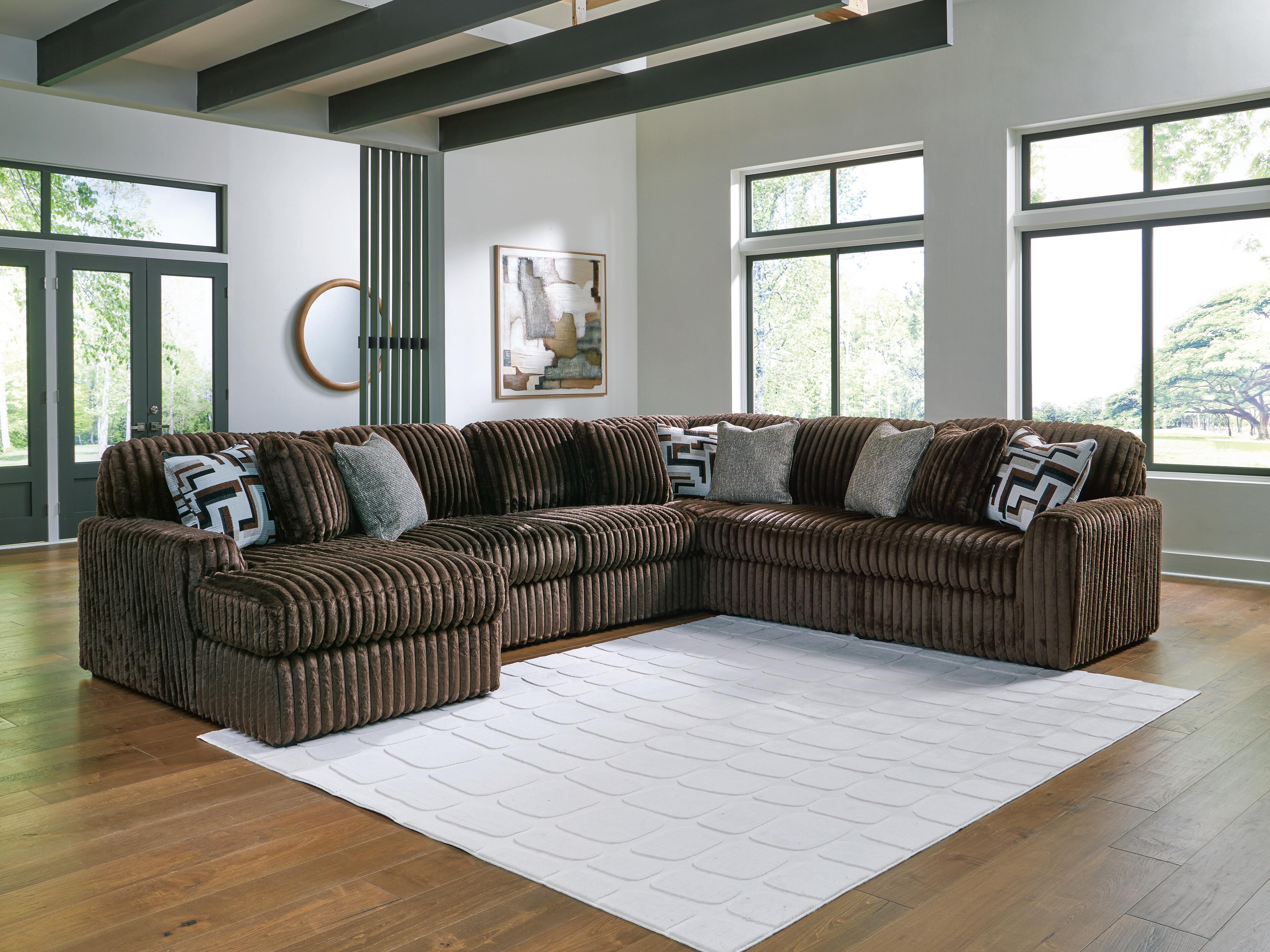 Midnight-Madness 6-Piece LAF Chaise Sectional in Chocolate