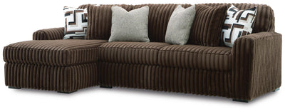 Midnight-Madness 2-Piece LAF Chaise Sectional Sofa in Chocolate Velvet