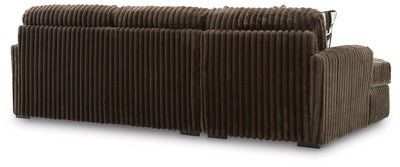Midnight-Madness 2-Piece LAF Chaise Sectional Sofa in Chocolate Velvet