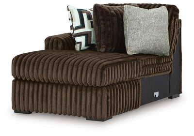 Midnight-Madness 2-Piece LAF Chaise Sectional Sofa in Chocolate Velvet