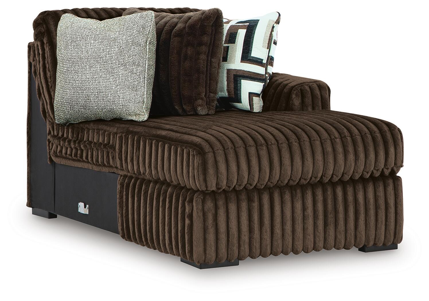 Midnight-Madness 4-Piece Sectional with RAF Chaise in Chocolate Velvet