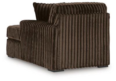 Midnight-Madness 4-Piece Sectional and Oversized Chair in Chocolate