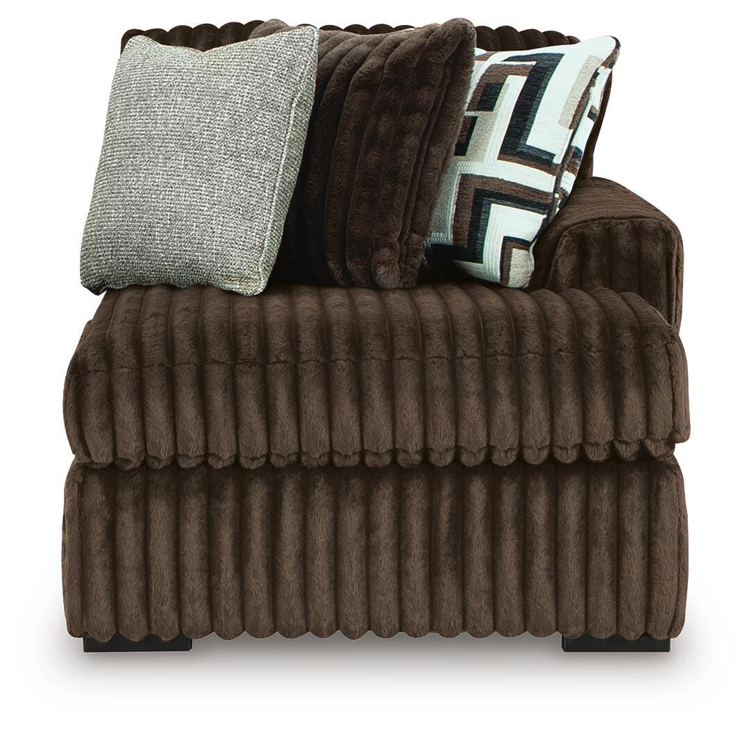 Midnight-Madness 4-Piece RAF Chaise Sectional in Chocolate