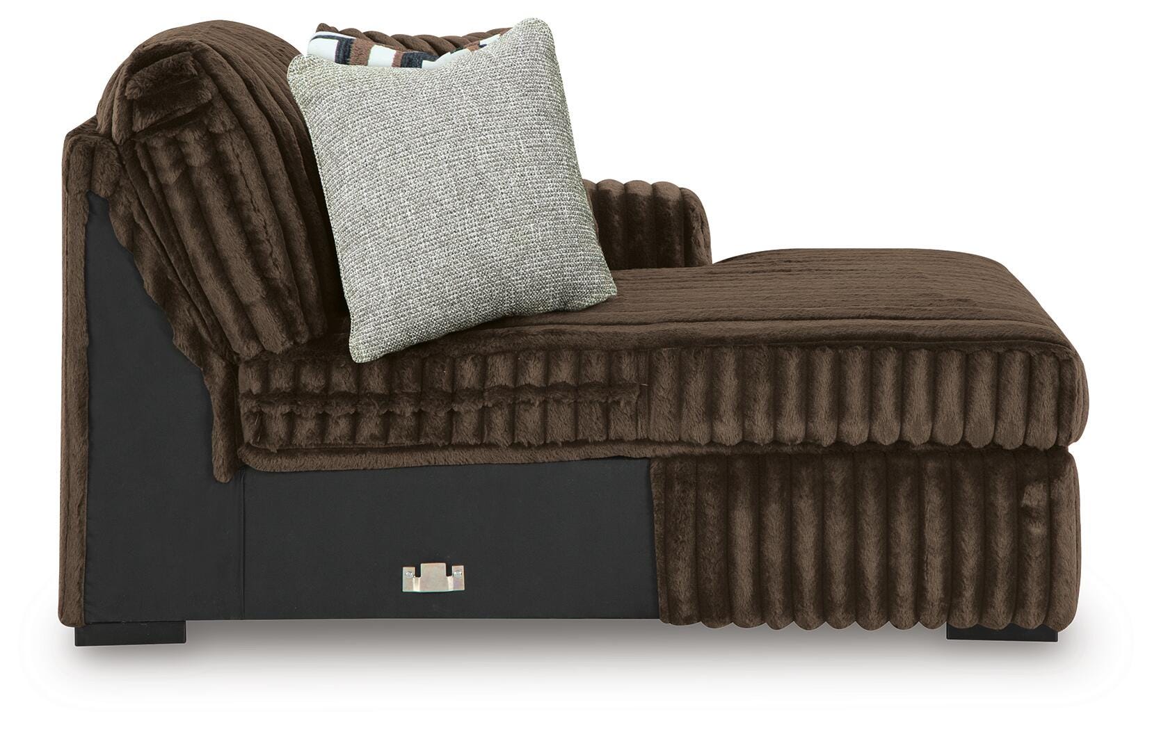 Midnight-Madness 4-Piece Sectional and Oversized Chair in Chocolate
