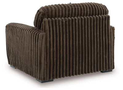 Midnight-Madness 4-Piece Sectional with Chaise, Oversized Chair and Ottoman in Chocolate