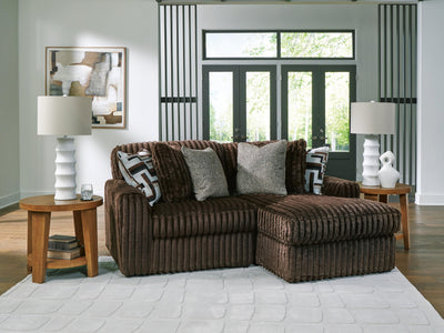Midnight-Madness 2-Piece RAF Chaise Sectional in Chocolate