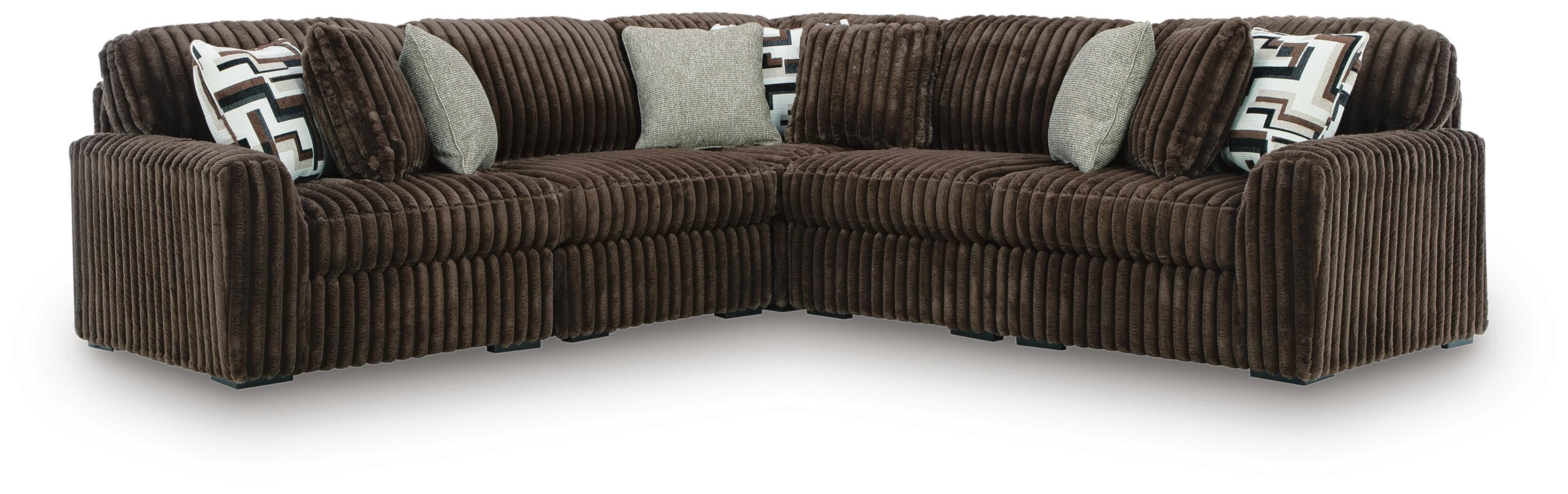 Midnight-Madness 5-Piece Sectional in Chocolate