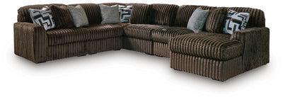 Midnight-Madness 6-Piece RAF Chaise Sectional in Chocolate
