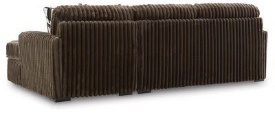 Midnight-Madness 2-Piece RAF Chaise Sectional Sofa in Chocolate Velvet