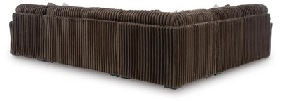 Midnight-Madness 4-Piece Sectional with RAF Chaise in Chocolate Velvet
