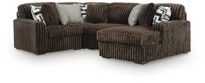 Midnight-Madness 4-Piece RAF Chaise Sectional in Chocolate