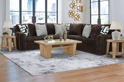Midnight-Madness 3-Piece Sectional in Chocolate Velvet