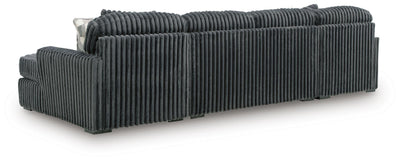 Midnight-Madness 3-Piece Double Chaise Sectional in Gunmetal