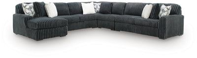 Midnight-Madness 5-Piece LAF Chaise Sectional in Gunmetal