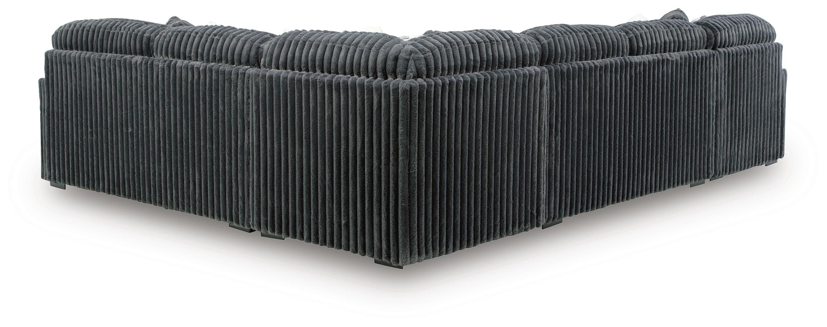 Midnight-Madness 4-Piece LAF Chaise Sectional in Gunmetal