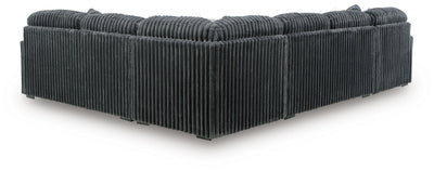 Midnight-Madness 4-Piece LAF Chaise Sectional in Gunmetal