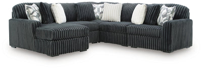 Midnight-Madness 5-Piece Sectional with LAF Chaise in Gunmetal